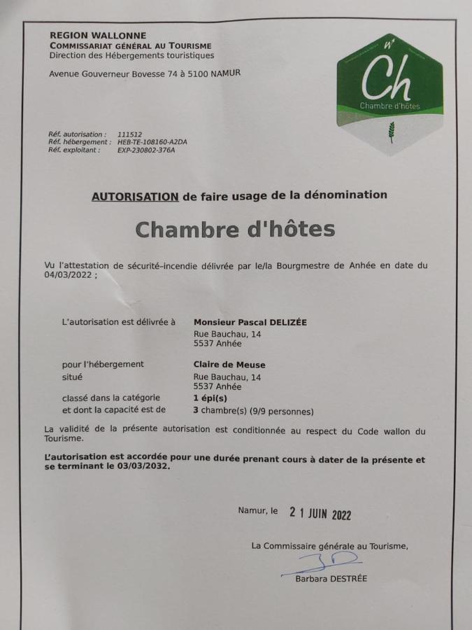 Gîte de Wallonie Appartement vert Anhée Exterior foto